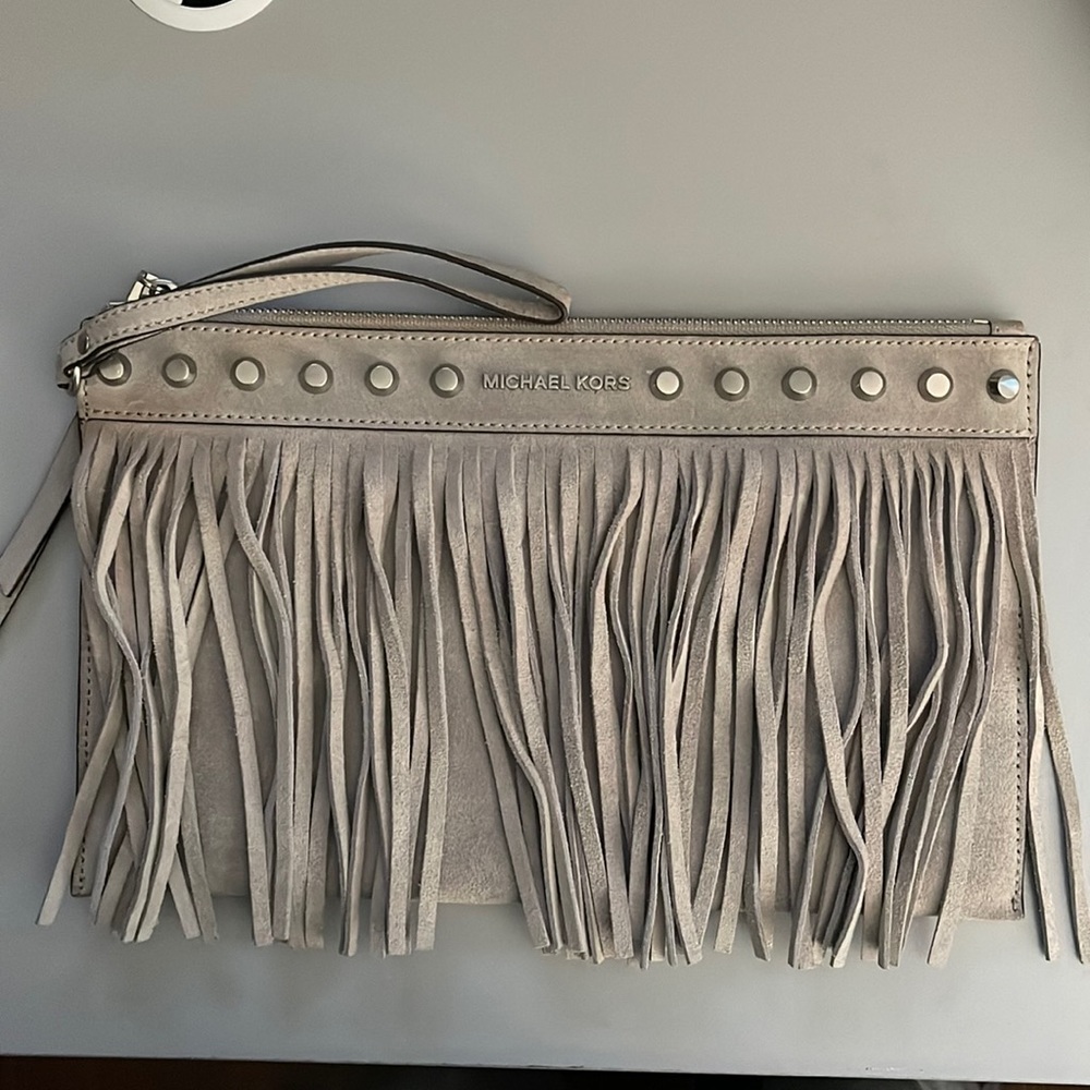 Michael Kors fringe clutch